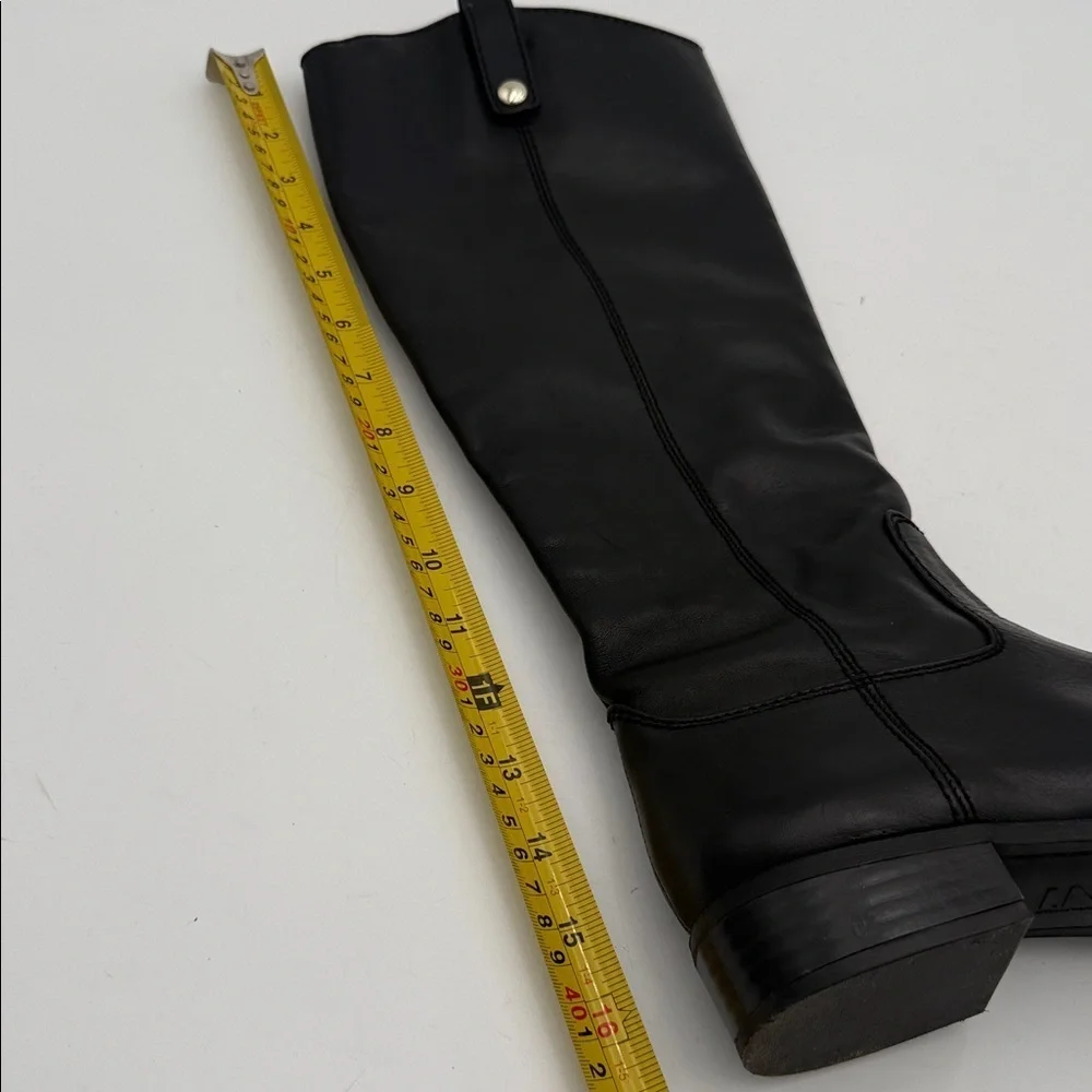 iNC fawne Black Women's riding calf Boots leather 7M casual  office fall winter